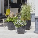 Pot Artstone bola zwart D23 H20 #166531